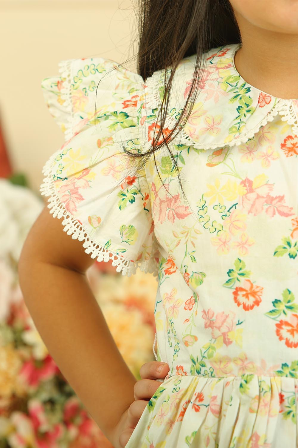 Ivory Twinkle- Long Flared Girls Dress