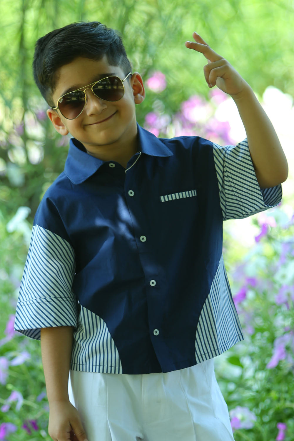 blue strip kids shirt design