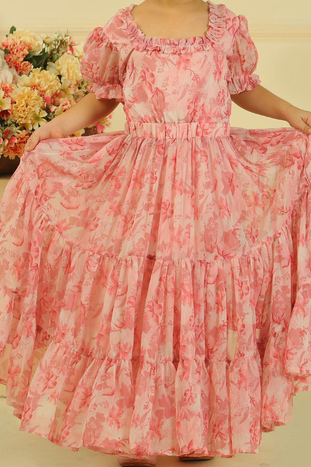 Charm - Long Flared Tiered Dress