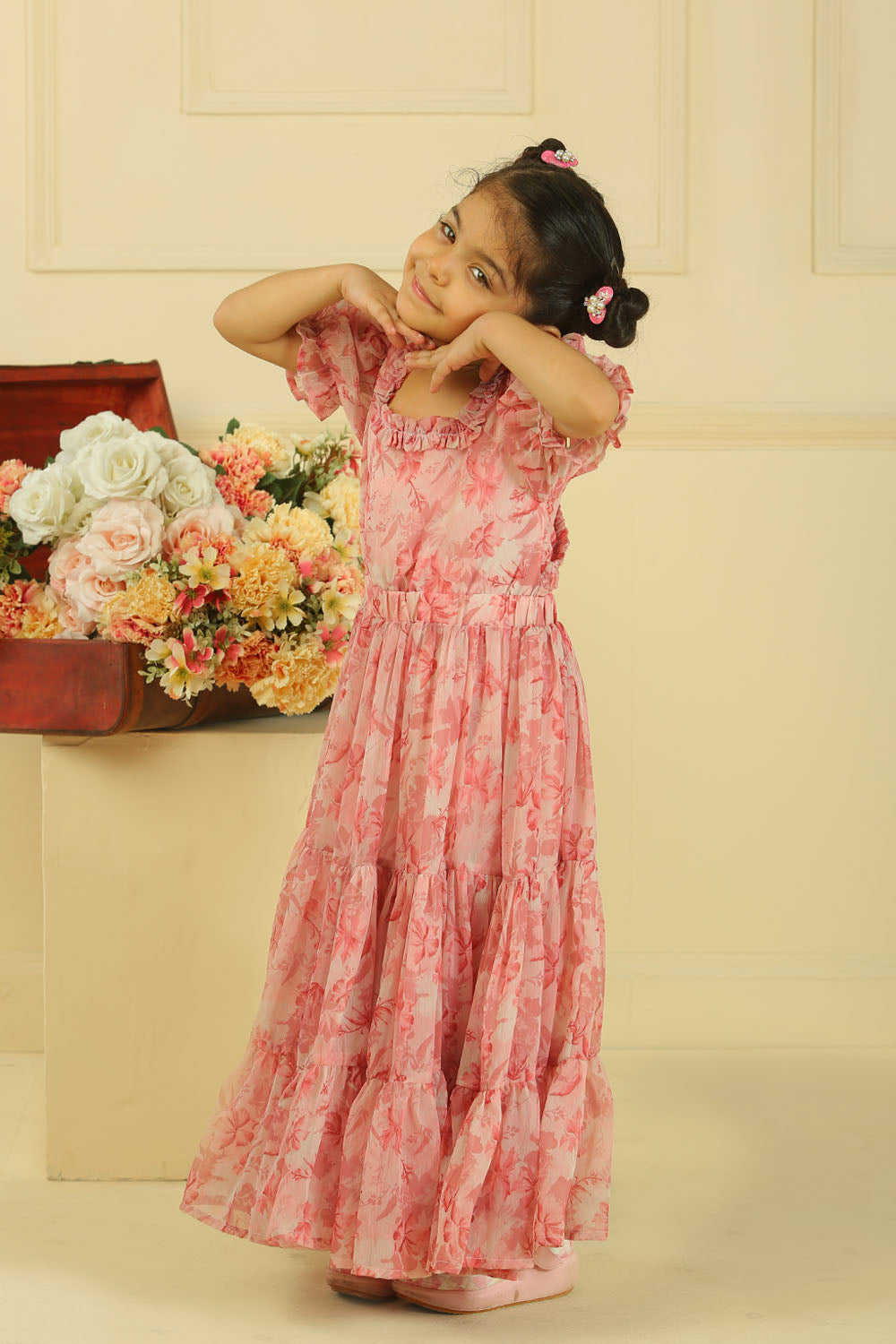 Charm - Long Flared Tiered Dress