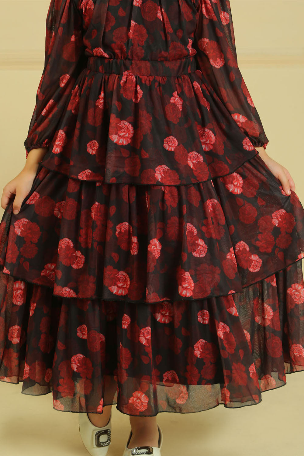 Scarlet Bloom Long Dress