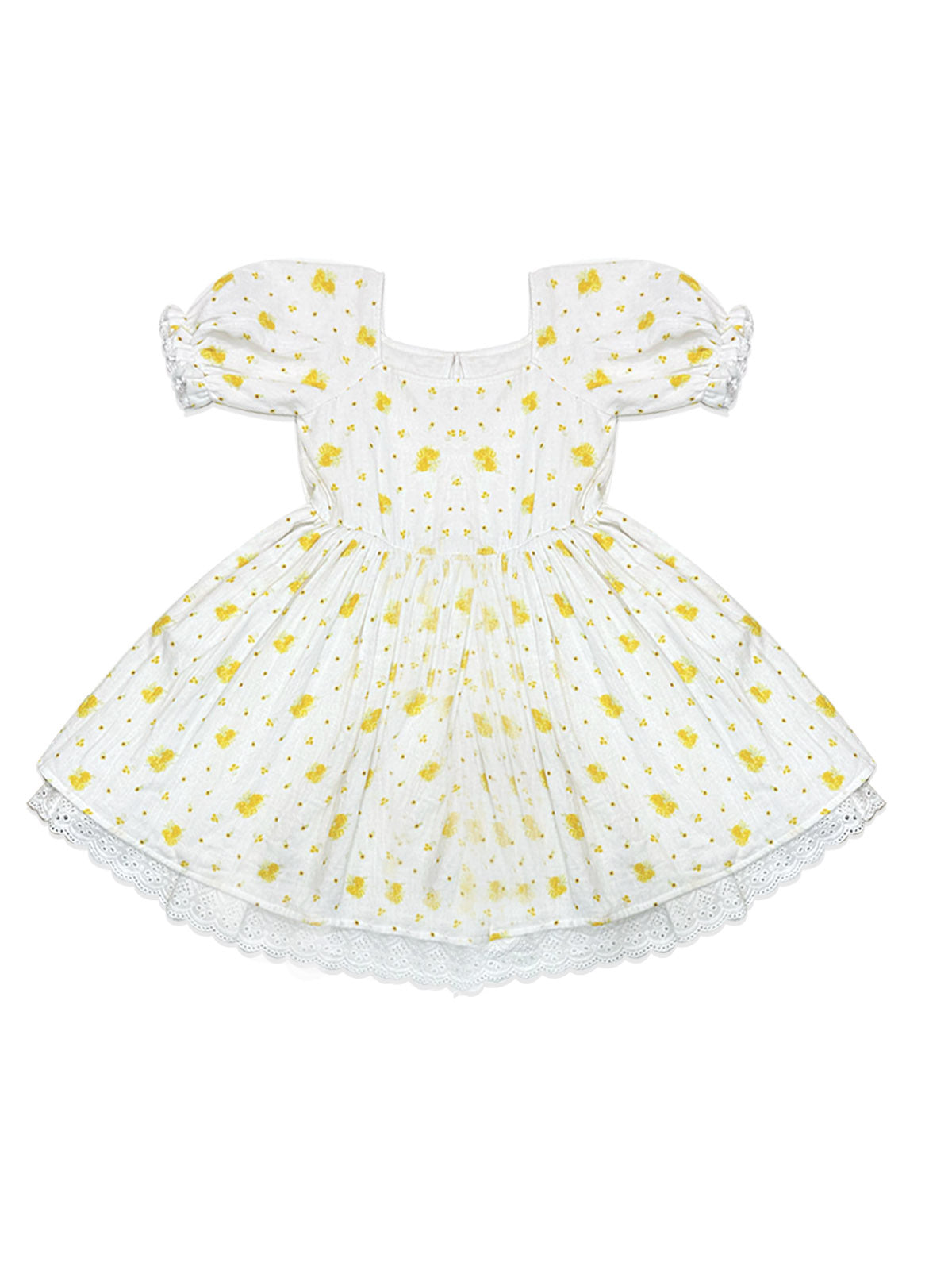 Girls Printed Lace Dress