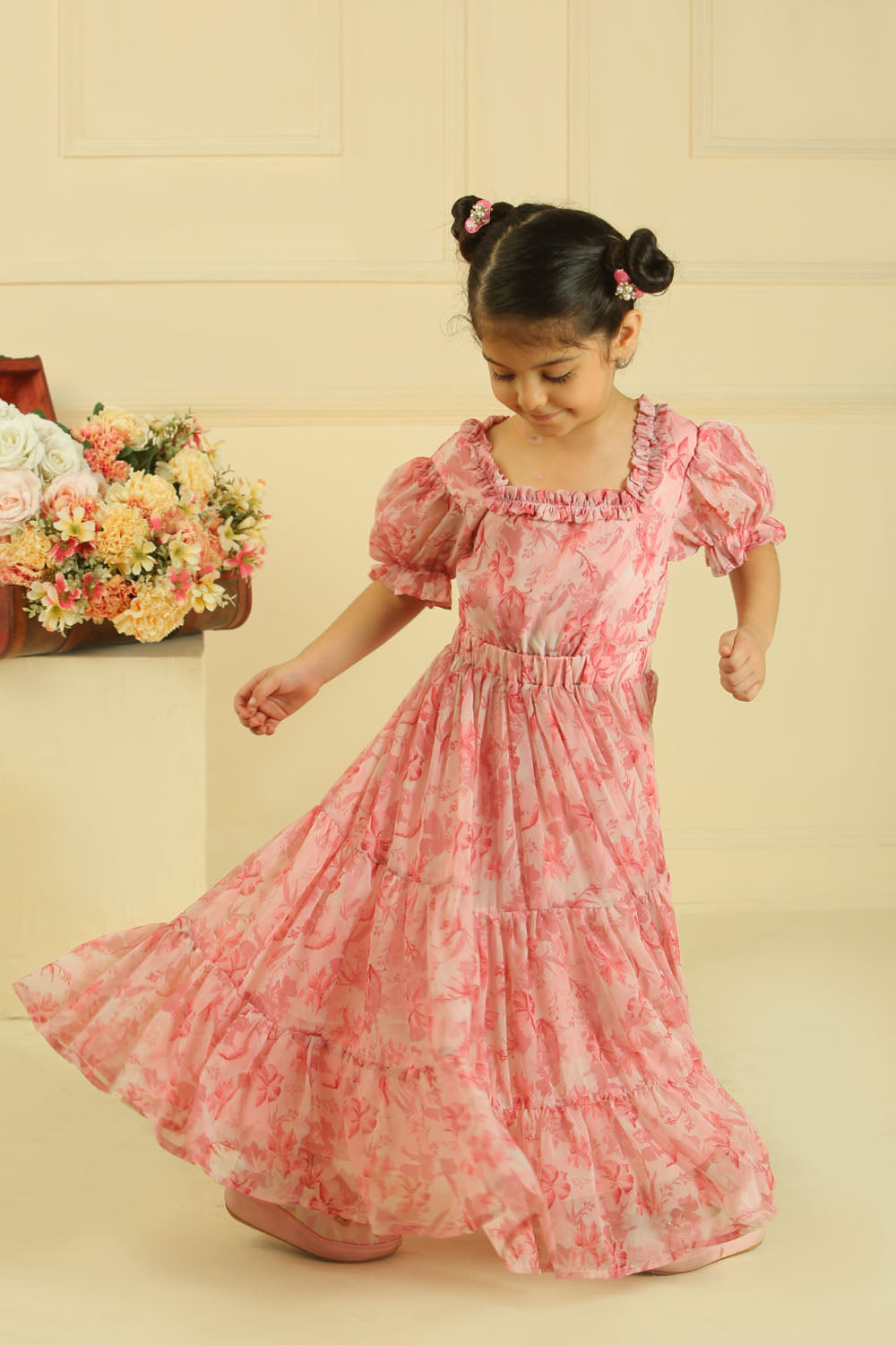 Charm - Long Flared Tiered Dress