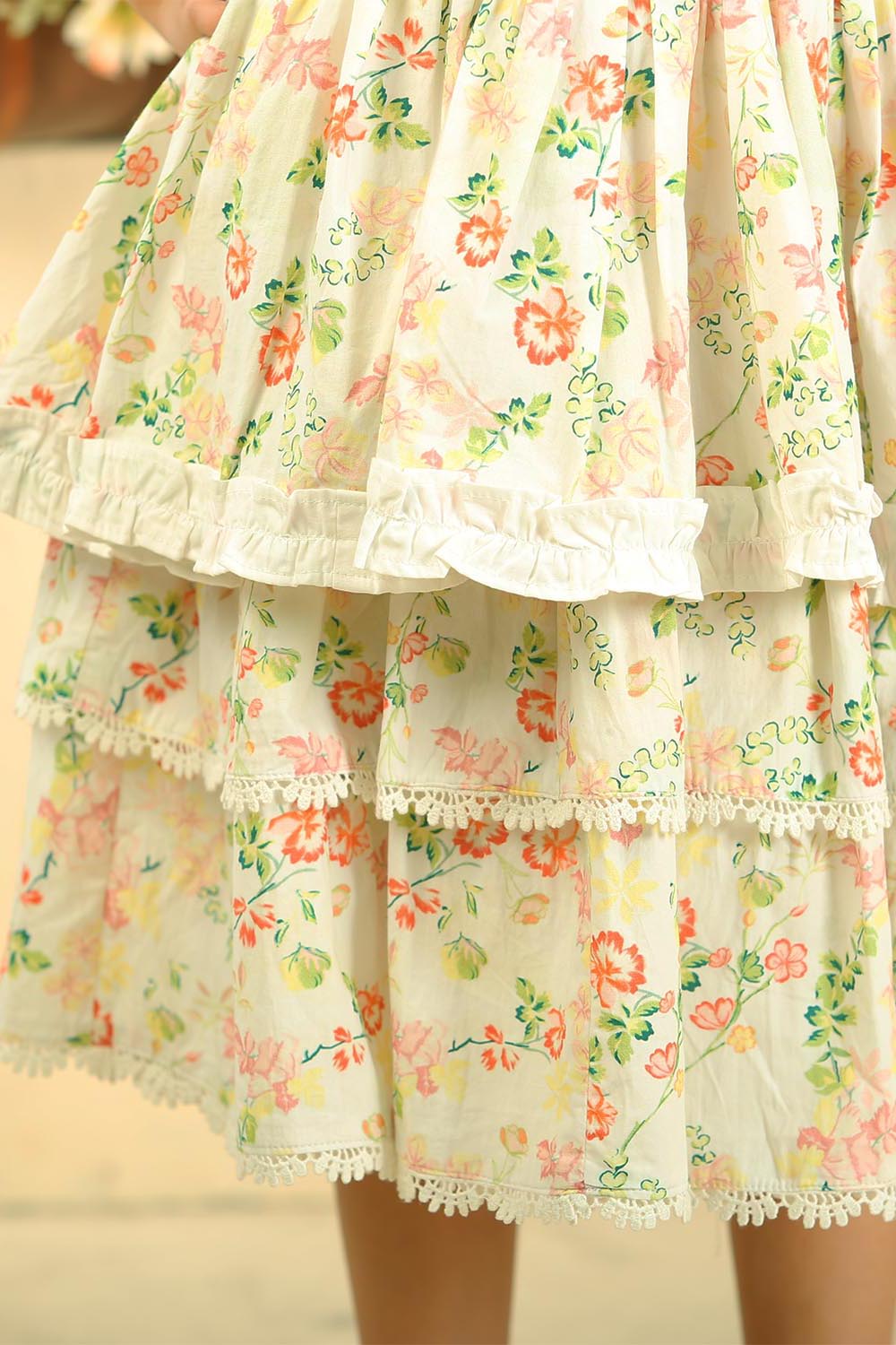 Ivory Twinkle- Long Flared Girls Dress