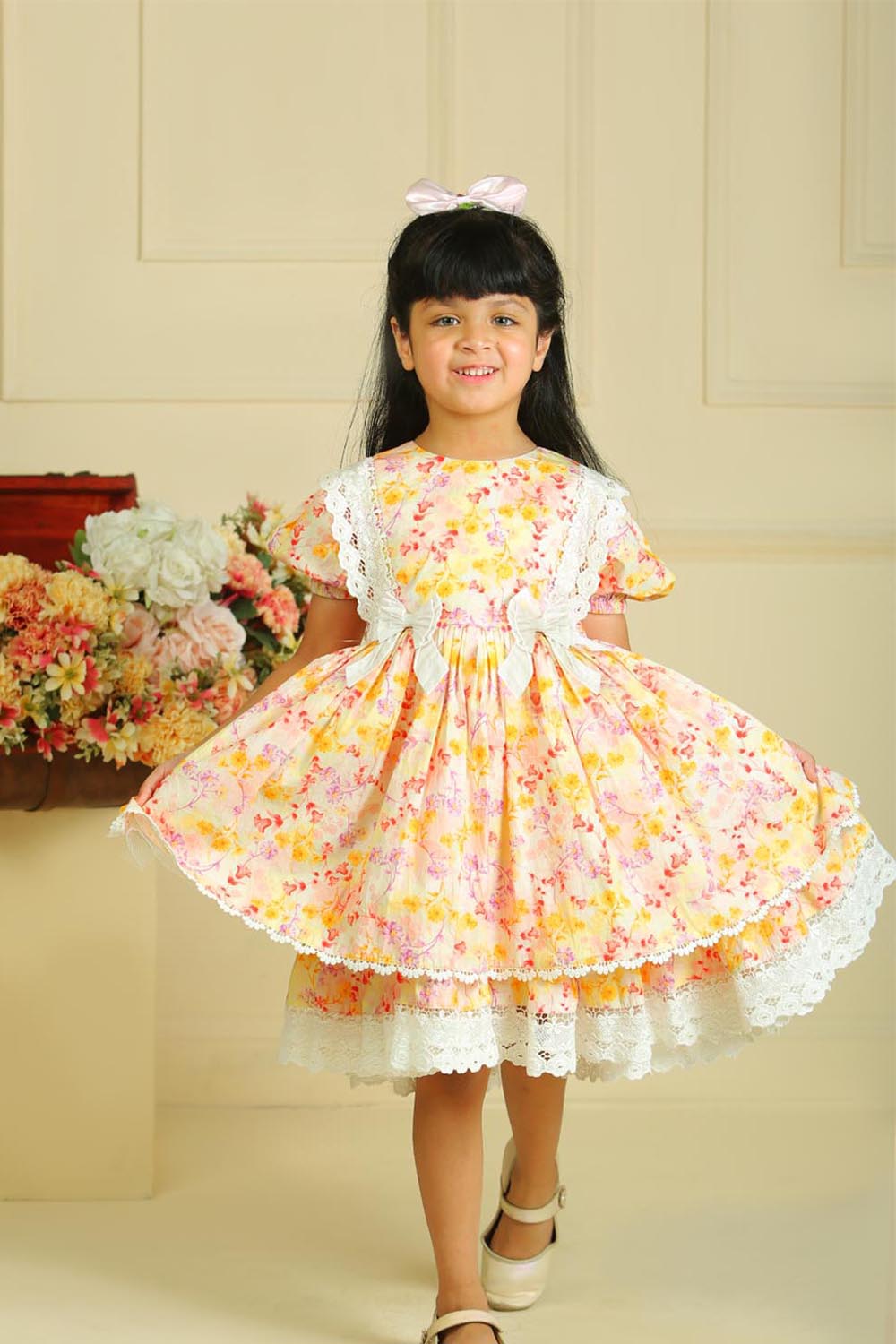 Lace  Petal Puff Dress