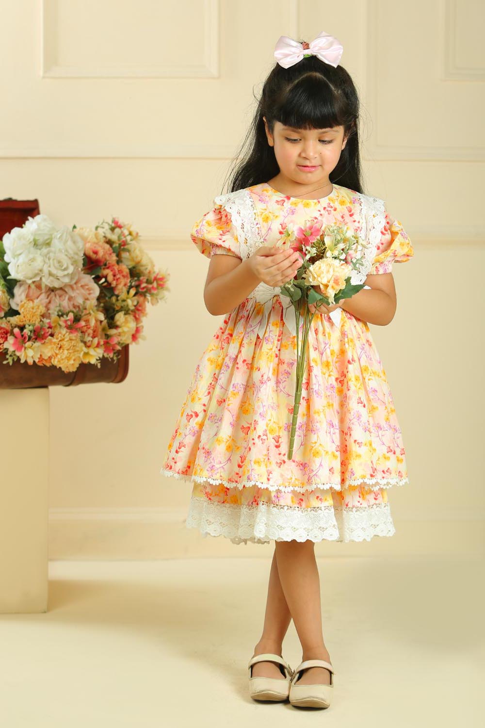 Lace  Petal Puff Dress