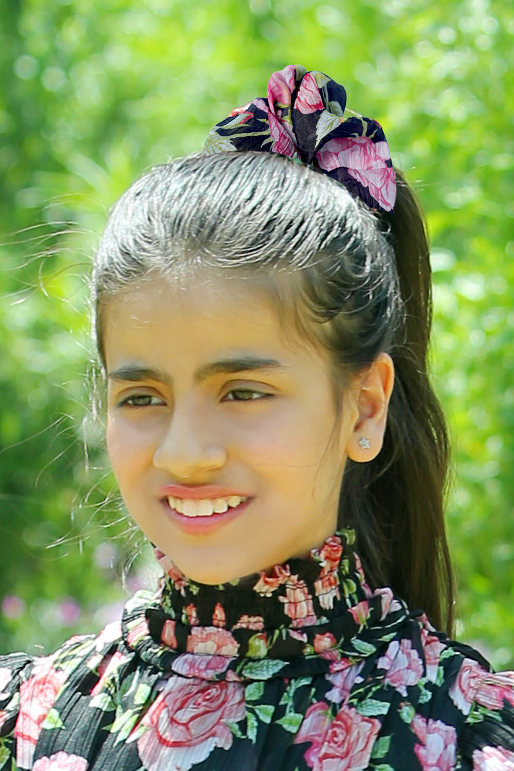 Rose scrunchie for girls