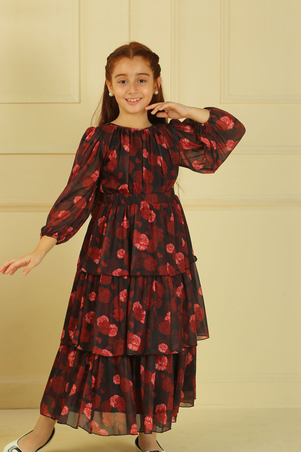Scarlet Bloom Long Dress
