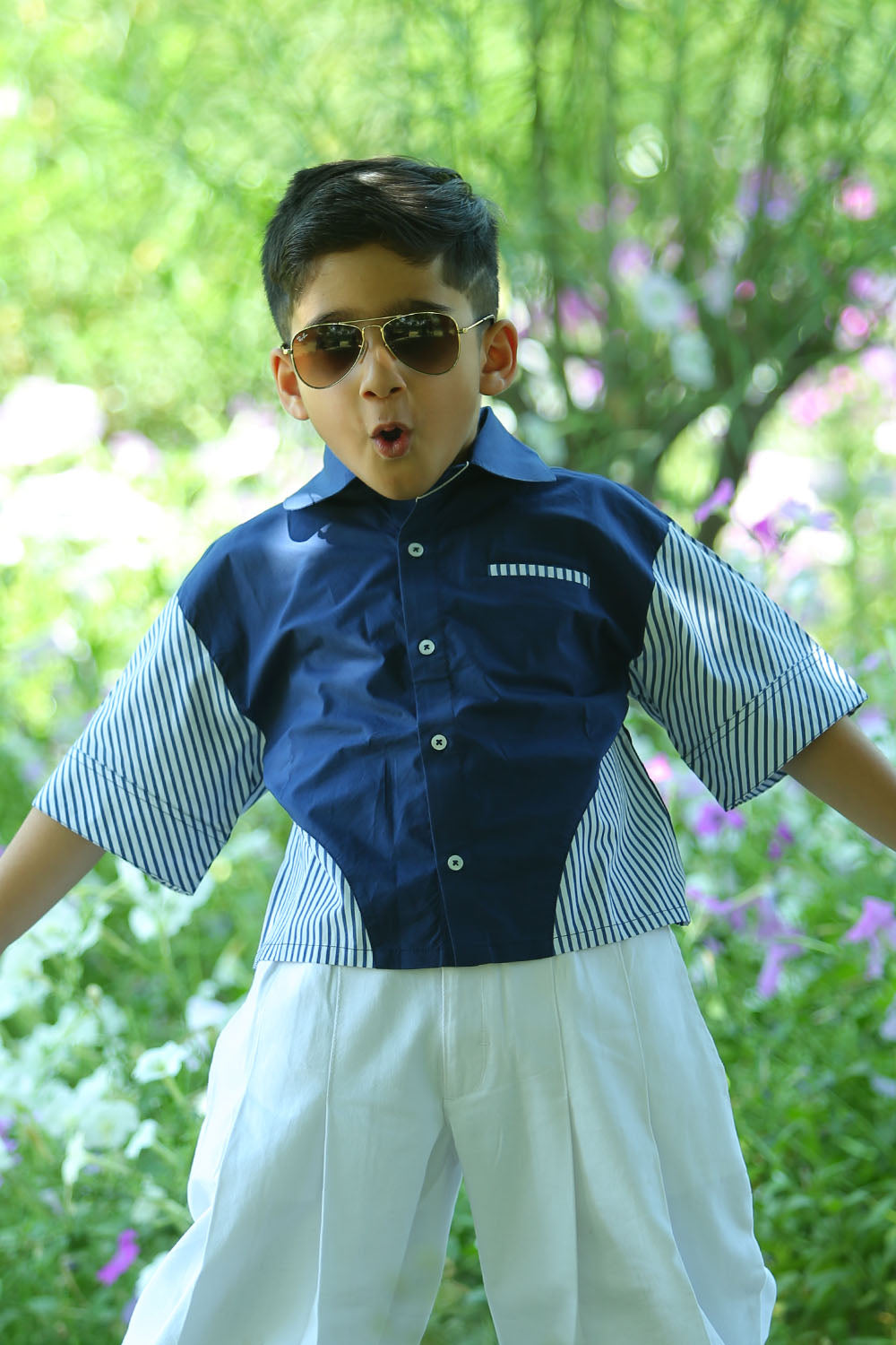 blue strip kids shirt design